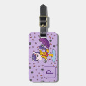 パーソナライズされた可愛い&シンプルパープルユニコーンフローラ ラゲッジタグ (正面縦)