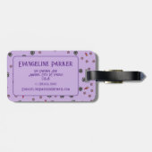 パーソナライズされた可愛い&シンプルパープルユニコーンフローラ ラゲッジタグ (裏面横)