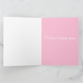 パーソナライズされた可愛エレガントいピンクのハートバレンタイン カード (内部)