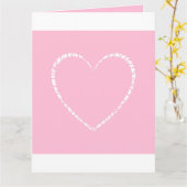 パーソナライズされた可愛エレガントいピンクのハートバレンタイン カード (黄色い花)