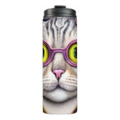 パーソナライズされた名おもしろい猫ファンキー眼鏡 タンブラー (正面)