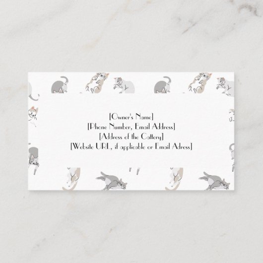 パーソナライズされた名刺の猫パターン 名刺 (裏面)