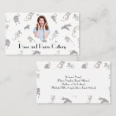 パーソナライズされた名刺の猫パターン 名刺 (正面/裏面)