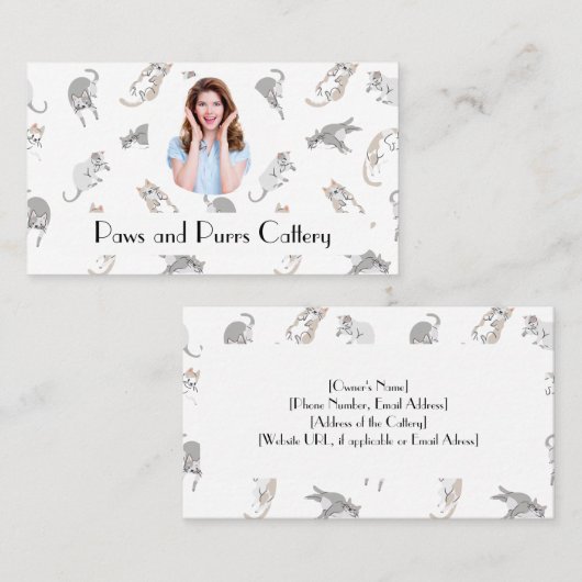 パーソナライズされた名刺の猫パターン 名刺 (正面/裏面)