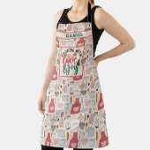 パーソナライズされた名前のクリスマス料理キッチン名言 エプロン (インサイチュ)