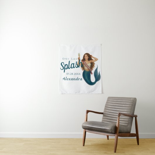 パーソナライズされた名前のマーメイドの花嫁お別れパーティー タペストリー (インサイチュ)