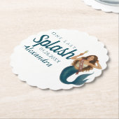 パーソナライズされた名前の人魚のブライズメイドパーティー ペーパーコースター (アングル)