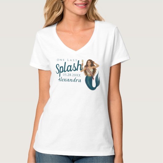 パーソナライズされた名前の人魚のブライズメイド Tシャツ (正面)
