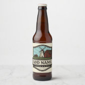 パーソナライズされた名前の古い農村風車小屋 ビールラベル (正面)