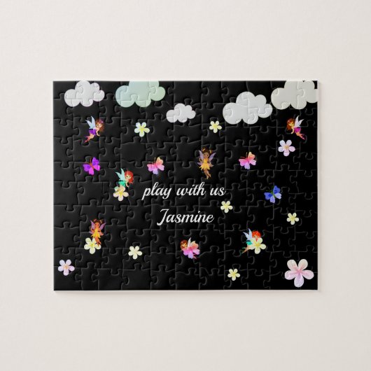 パーソナライズされた名前の女の子妖精 ジグソーパズル (横)