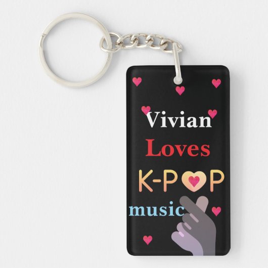 パーソナライズされた名前のK-pop キーホルダー (正面)