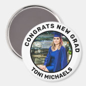 パーソナライズされた名前をカスタムすると写真の卒業 マグネット (正面/裏面)