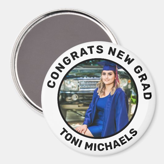 パーソナライズされた名前をカスタムすると写真の卒業 マグネット (正面/裏面)