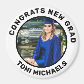 パーソナライズされた名前をカスタムすると写真の卒業 マグネット (正面)