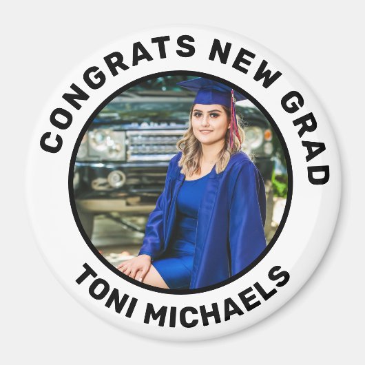 パーソナライズされた名前をカスタムすると写真の卒業 マグネット (正面)