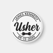 パーソナライズされた名前をカスタムすると日結婚付きアッシャー マグネット (正面)