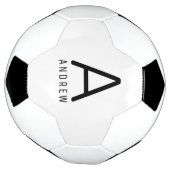 パーソナライズされた名前をカスタムするイニシャル サッカーボール (回転)