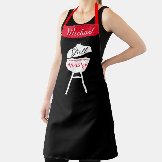 パーソナライズされた名前をカスタムするグリルシェフメンズキッチン エプロン (インサイチュ)