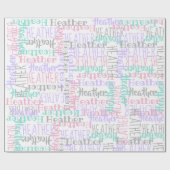 パーソナライズされた名前をカスタムするコラージピンク誕生日 ラッピングペーパー (フラット)