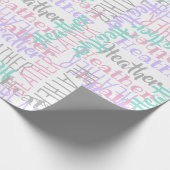 パーソナライズされた名前をカスタムするコラージピンク誕生日 ラッピングペーパー (角)