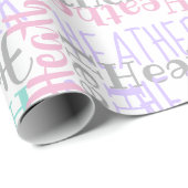 パーソナライズされた名前をカスタムするコラージピンク誕生日 ラッピングペーパー (ロールコーナー)