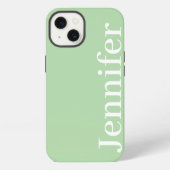 パーソナライズされた名前をカスタムするシンプルグエレガント淡い色のリーン iPhoneケース (裏面)