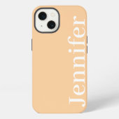 パーソナライズされた名前をカスタムするシンプルピーチエレガントー iPhoneケース (裏面)