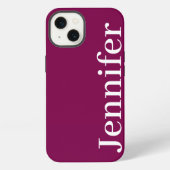 パーソナライズされた名前をカスタムするシンプルワエレガントインカラー iPhoneケース (裏面)