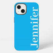 パーソナライズされた名前をカスタムするシンプル海エレガントブルー iPhoneケース (裏面)
