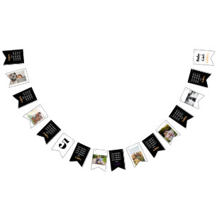 パーソナライズされた名前をカスタムするスタイリッシュモダン写真 バンティングフラッグ