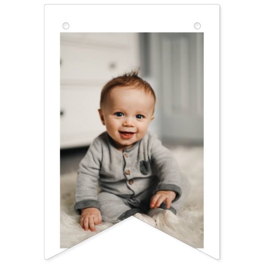 パーソナライズされた名前をカスタムするスタイリッシュモダン写真 バンティングフラッグ (第2の旗)