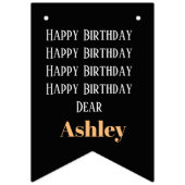 パーソナライズされた名前をカスタムするスタイリッシュモダン写真 バンティングフラッグ (第3の旗)