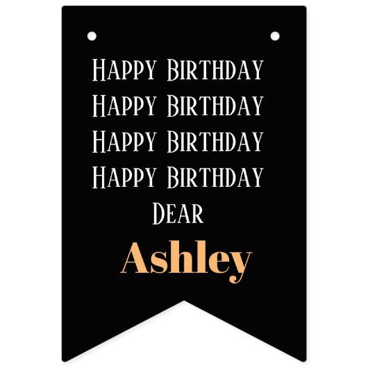 パーソナライズされた名前をカスタムするスタイリッシュモダン写真 バンティングフラッグ (第3の旗)