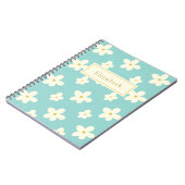 パーソナライズされた名前をカスタムするデイジーフローラかわいい花 ノートブック (左側)