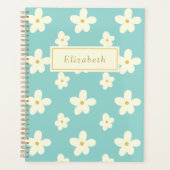 パーソナライズされた名前をカスタムするデイジーフローラかわいい花 プランナー手帳 (正面)