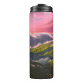 パーソナライズされた名前をカスタムするピンクサンライズ タンブラー (正面)