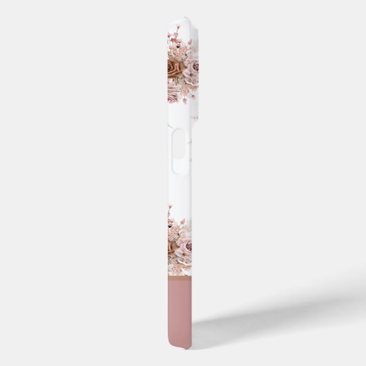 パーソナライズされた名前をカスタムするピンクフローラ Case-Mate iPhoneケース (裏面 / 右)