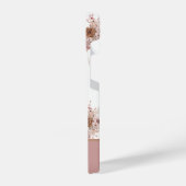 パーソナライズされた名前をカスタムするピンクフローラ iPhoneケース (左側面)