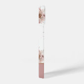 パーソナライズされた名前をカスタムするピンクフローラ iPhoneケース (右側面)