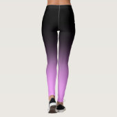 パーソナライズされた名前をカスタムするピンクブラックグラデーションシック レギンス (裏面)