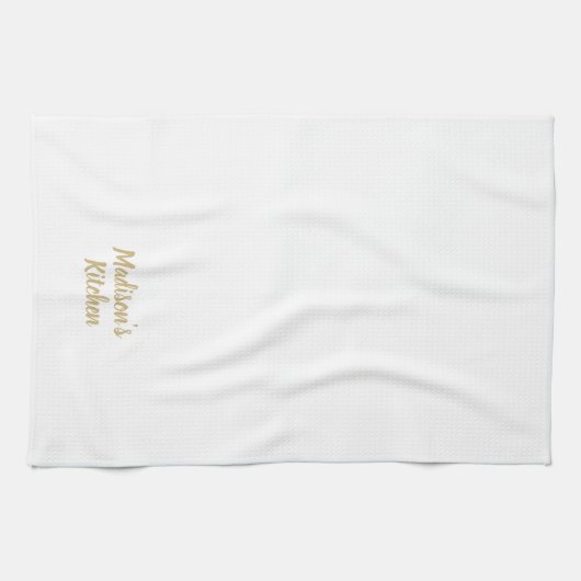 パーソナライズされた名前をカスタムするファミリーのビジネスのベーカリー キッチンタオル (横)