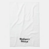 パーソナライズされた名前をカスタムするファミリーのビジネスのベーカリー キッチンタオル (縦)