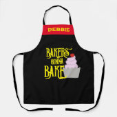 パーソナライズされた名前をカスタムするベーカーズが焼くおもしろい エプロン (正面)