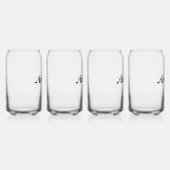 パーソナライズされた名前をカスタムするモノグミニマルラムスタイリッシュ ガラス缶 (右)