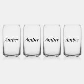 パーソナライズされた名前をカスタムするモノグミニマルラムスタイリッシュ ガラス缶 (正面)