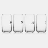 パーソナライズされた名前をカスタムするモノグミニマルラムスタイリッシュ ガラス缶 (右)