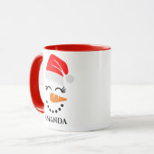 パーソナライズされた名前をカスタムする付きクリスマス雪だるま マグカップ (正面左)