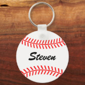パーソナライズされた名前をカスタムする付き野球キーチェーン キーホルダー (正面)