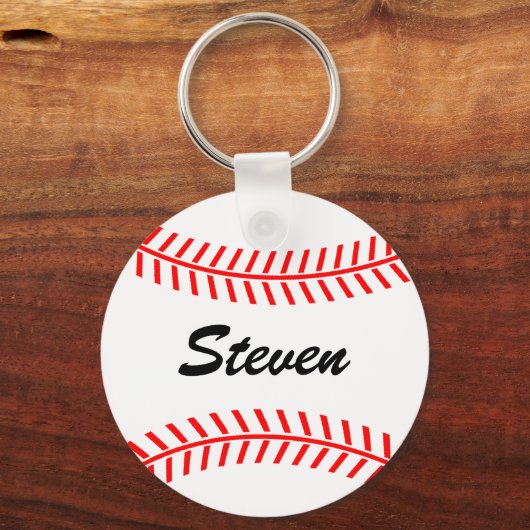 パーソナライズされた名前をカスタムする付き野球キーチェーン キーホルダー (正面)