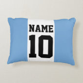 パーソナライズされた名前をカスタムする数アルゼンチン国旗 アクセントクッション (裏面)